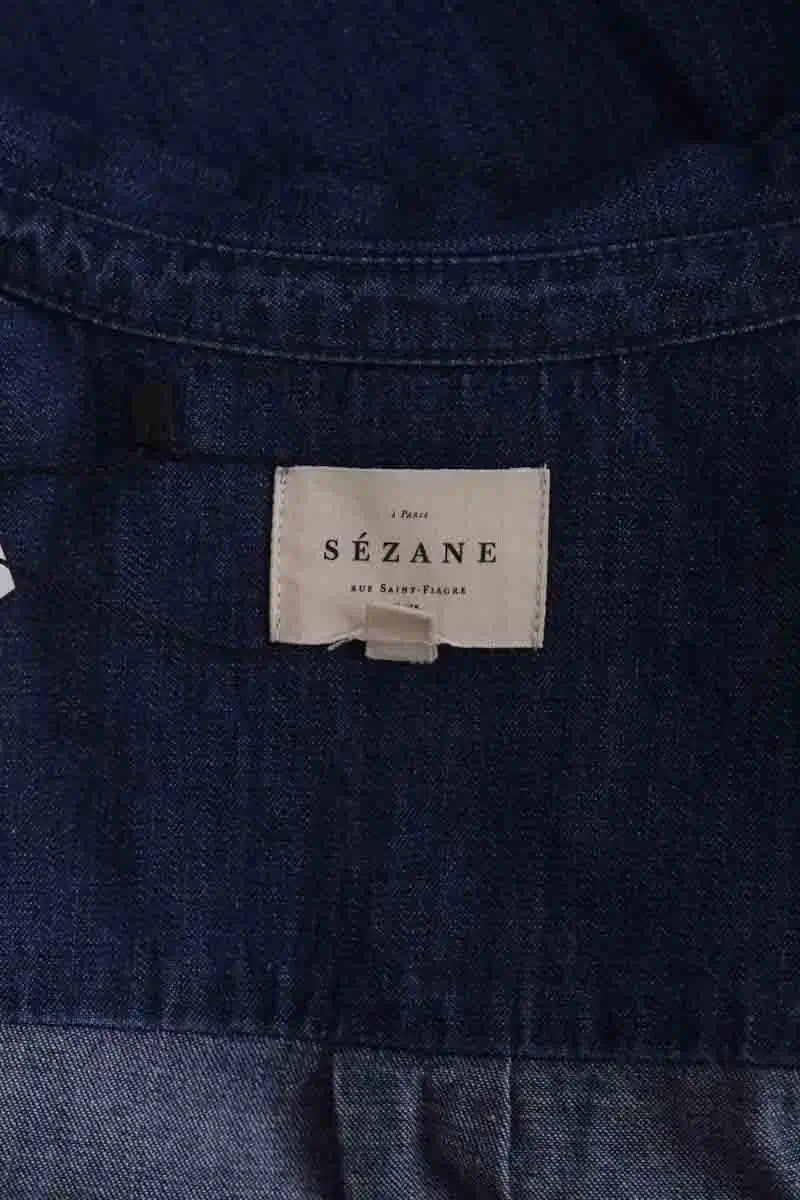 Chemise Sézane Bleu en Coton
