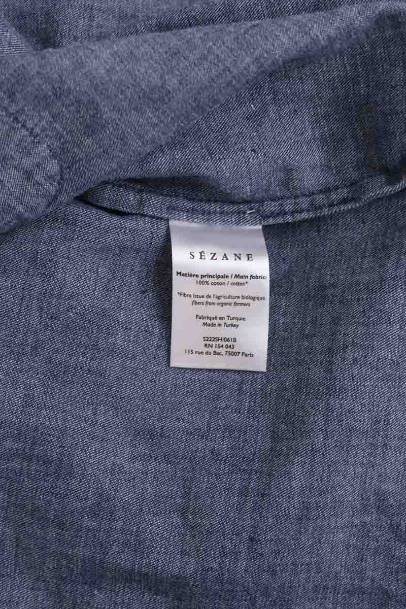 Chemise Sézane Bleu en Coton