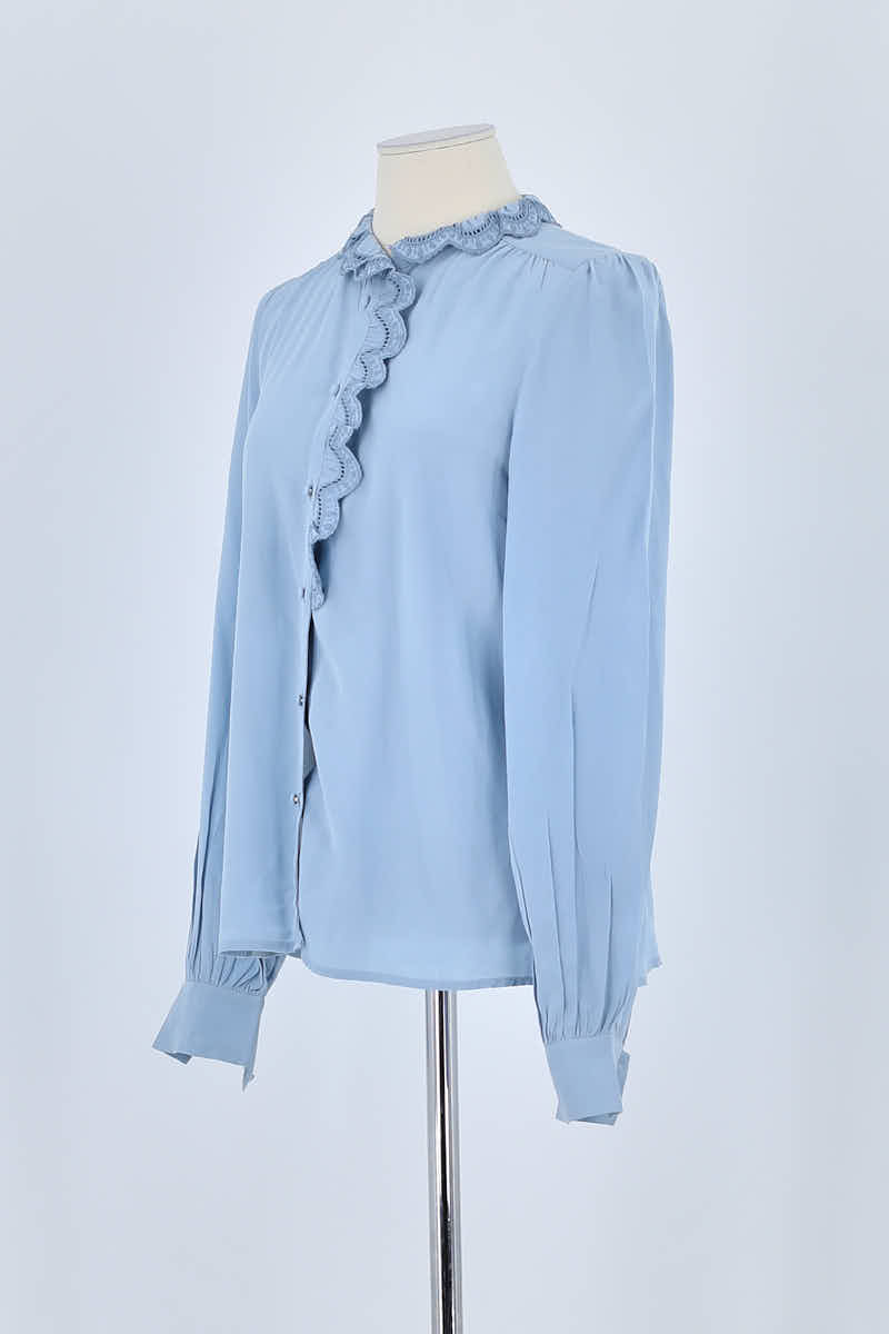 Chemise Sézane Bleu en Soie