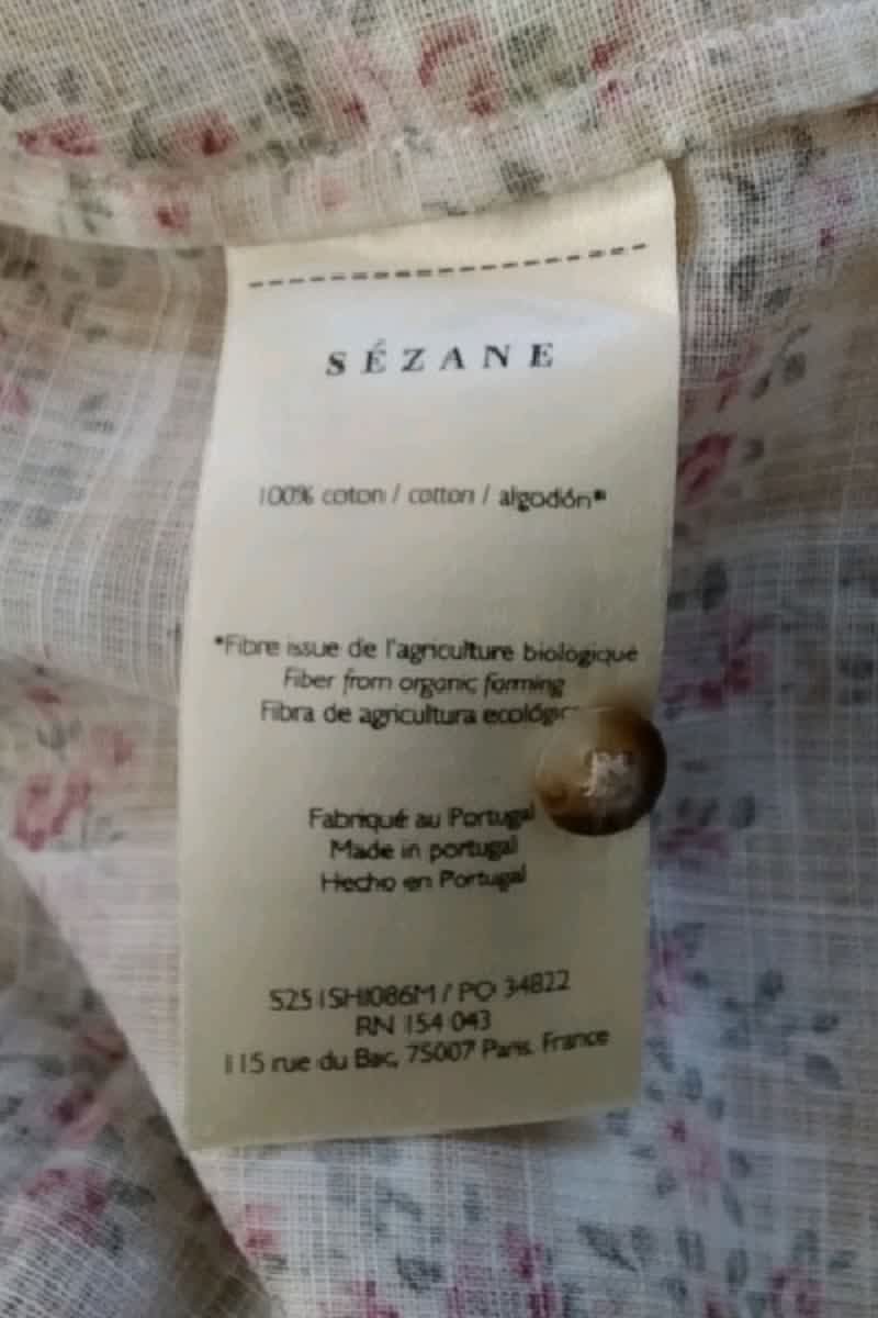 Chemise Sézane Jaune en Coton
