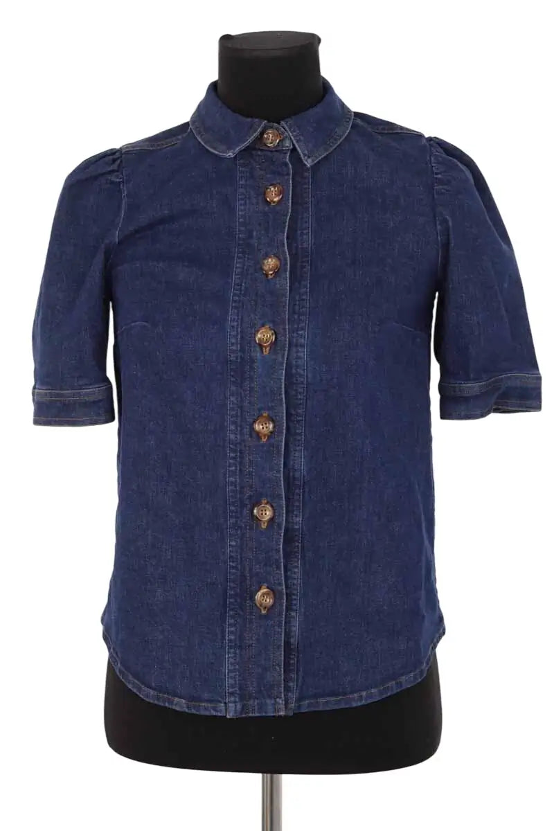 Chemise Sézane Kendall denim Bleu en Coton, taille XS - Seconde Main