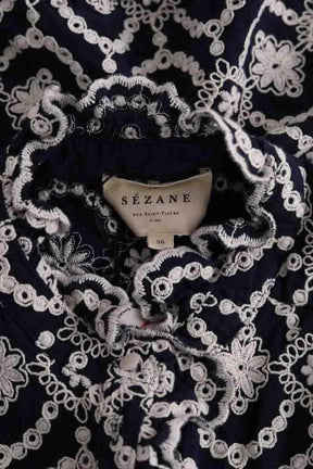 Chemise Sézane Marine en Coton
