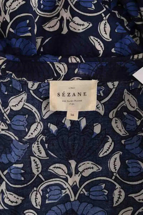 Chemise Sézane Marine en Coton