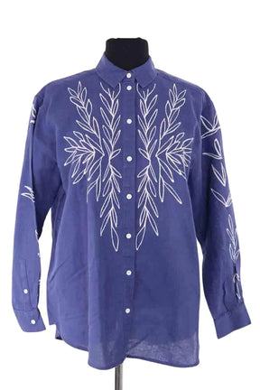 Chemise Sézane Maxy -Sézane x Roberto Ruspoli  Bleu en Coton, taille XXS - Seconde Main