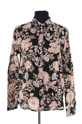 Chemise Sézane Noir en Coton, taille XS - Seconde Main