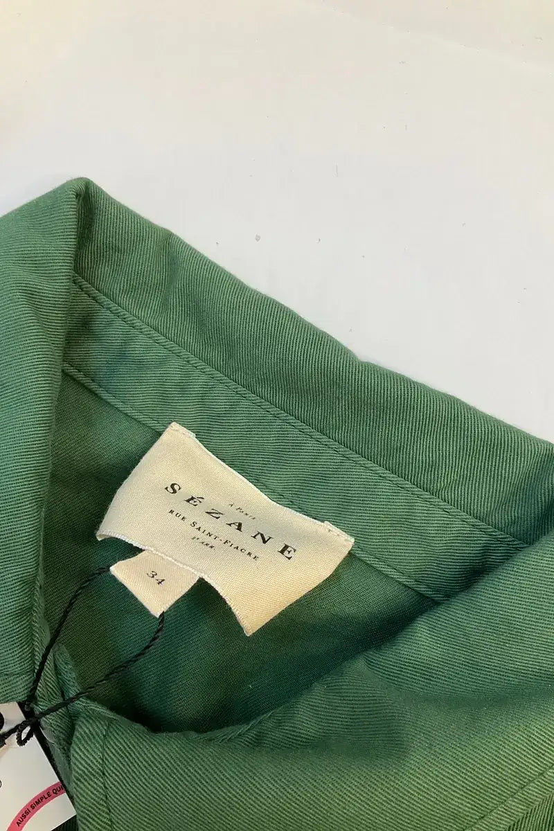 Chemise Sézane Vert en Coton