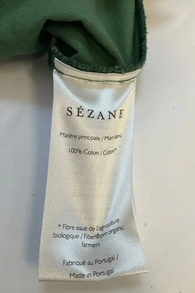 Chemise Sézane Vert en Coton