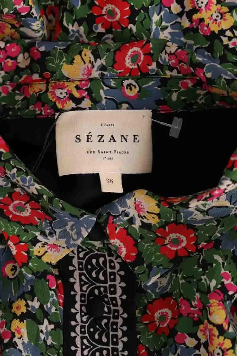 Chemise Sézane Vert en Soie