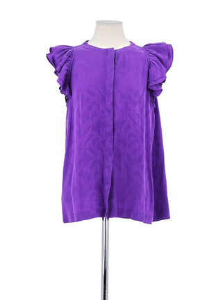 Chemise Soeur Violet en Soie, taille L - Seconde Main