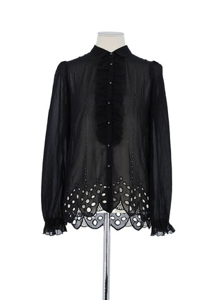 Chemise The Kooples Noir en Viscose, taille XS - Seconde Main