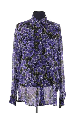 Chemise The Kooples Violet en Soie, taille M - Seconde Main