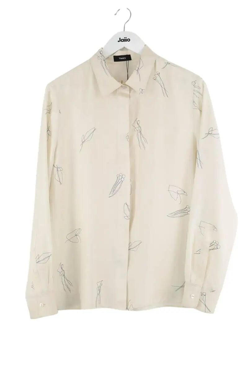 Chemise Theory Blanc en Soie, taille M - Seconde Main