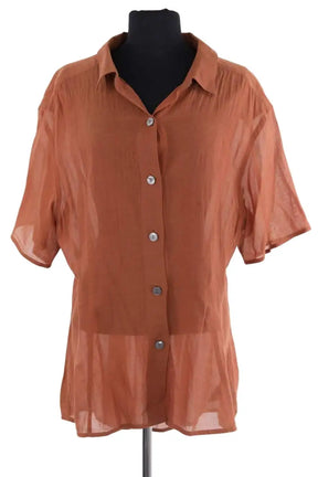 Chemise Theory Marron en Coton, taille XL - Seconde Main
