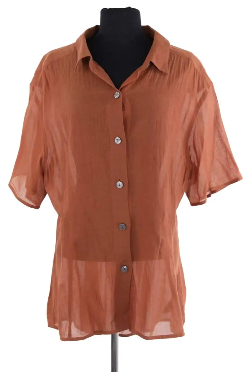 Chemise Theory Marron en Coton, taille XL - Seconde Main