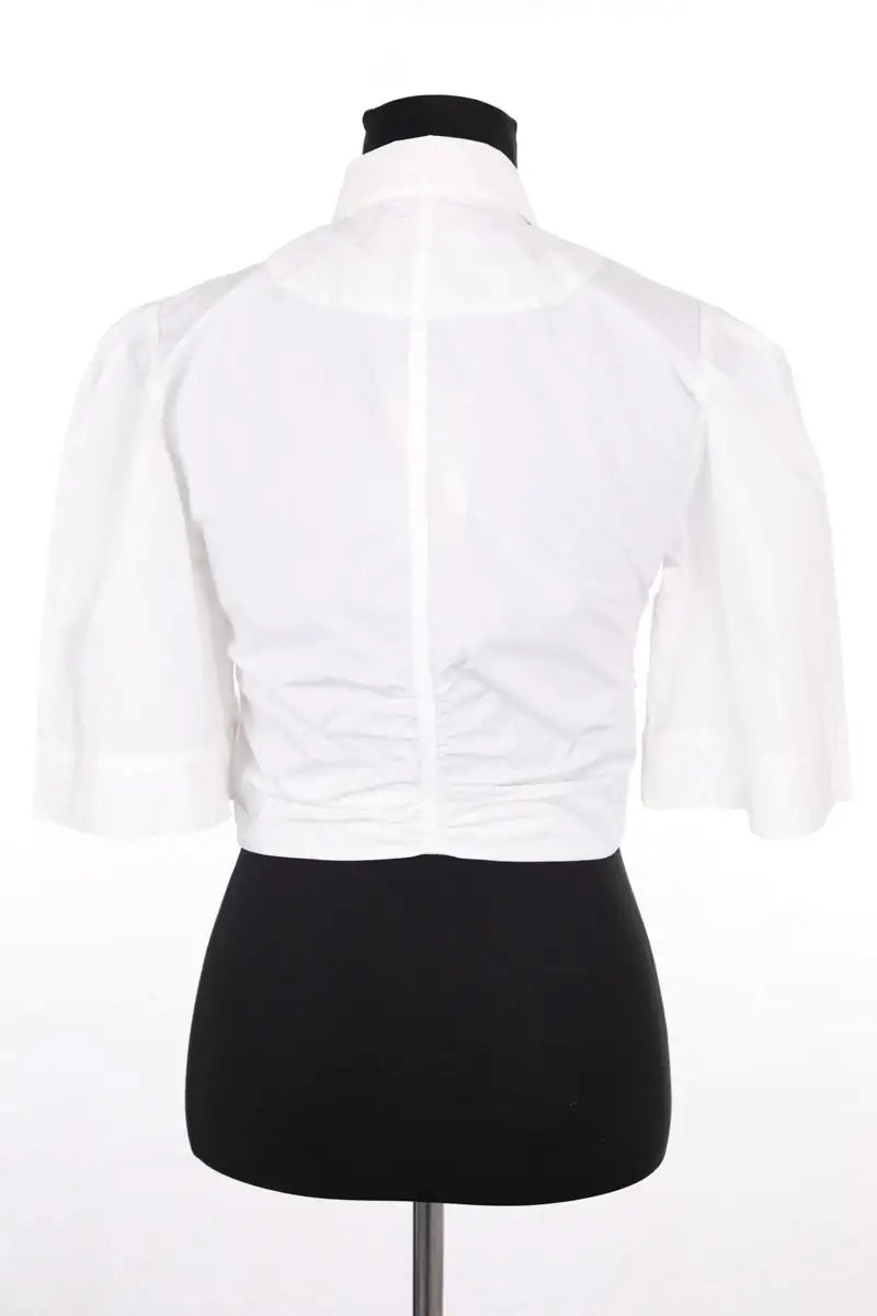 Chemise Tresse Blanc en Coton