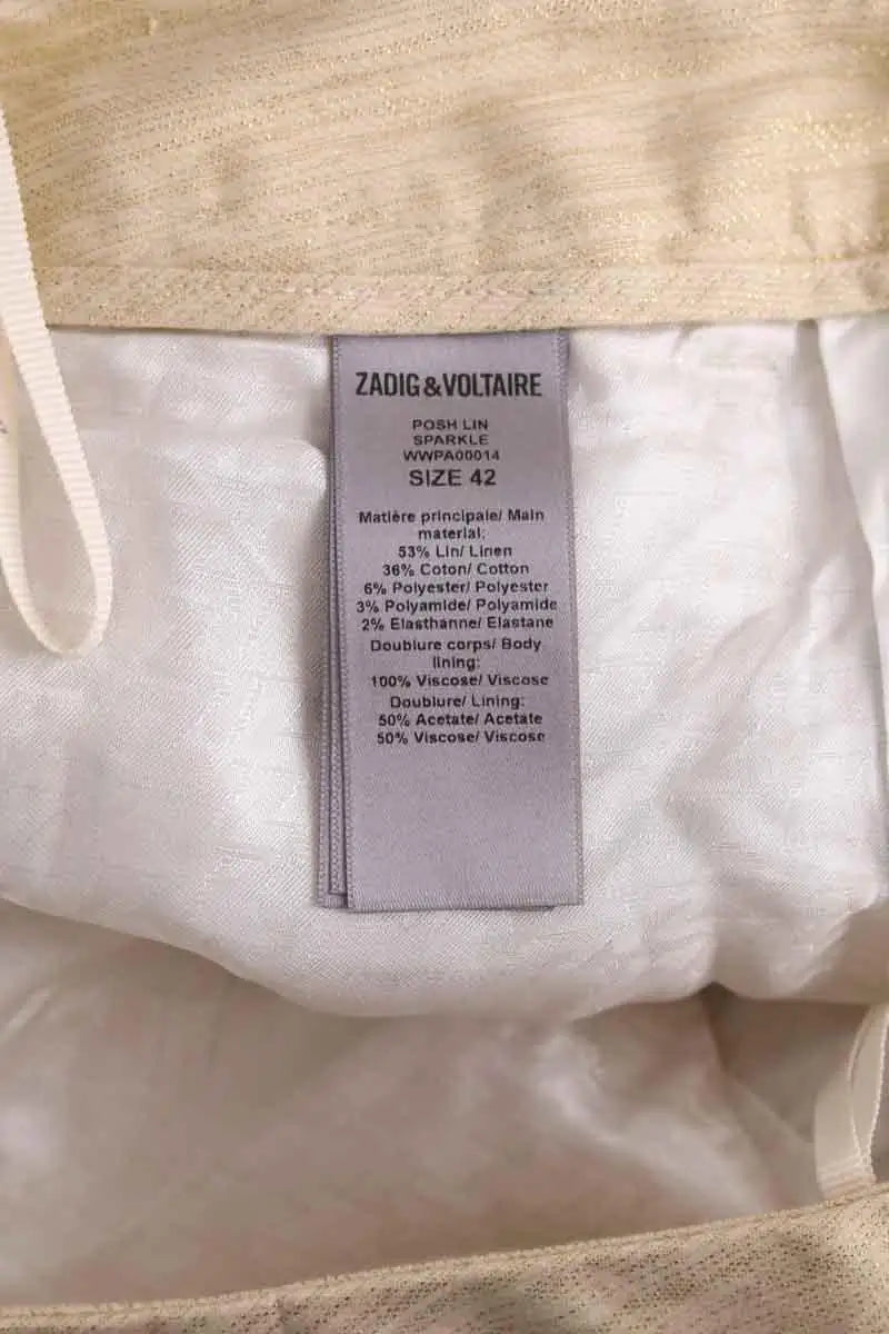 Chino Zadig & Voltaire Doré en Lin