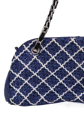 Sac porté épaule Chanel Just Mademoiselle Bleu en Cuir