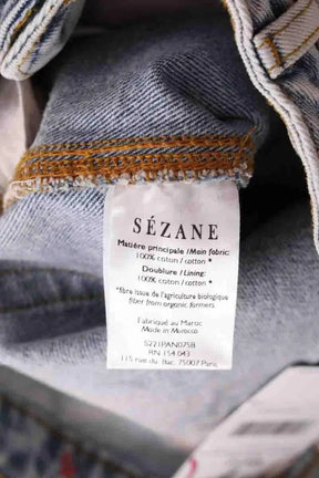 Jean droit Sézane Bleu en Coton