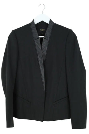 Blazer Maje Noir en Synthétique, taille M - Seconde Main