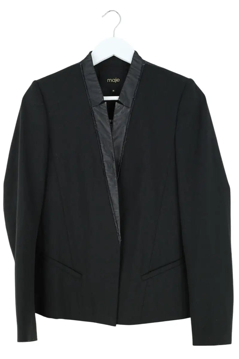 Blazer Maje Noir en Synthétique, taille M - Seconde Main