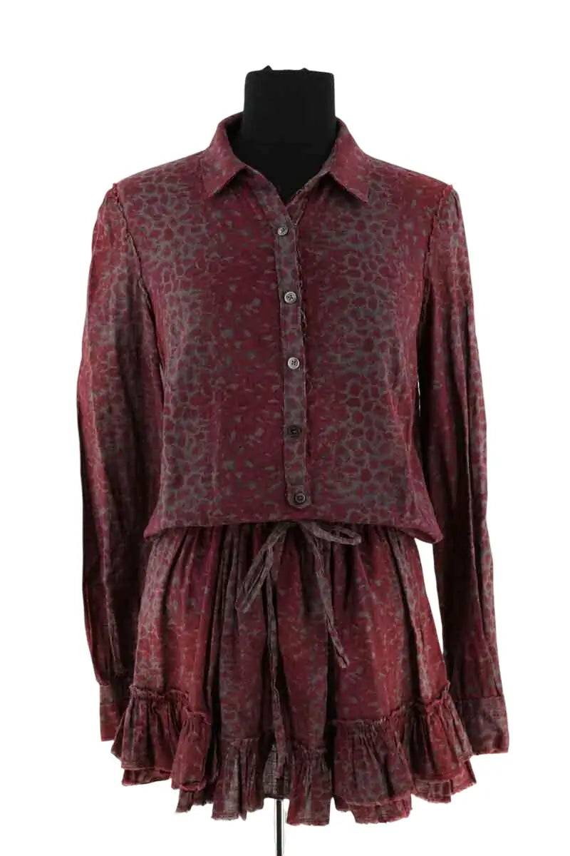 Robe Zadig & Voltaire Bordeaux en Coton, taille M - Seconde Main