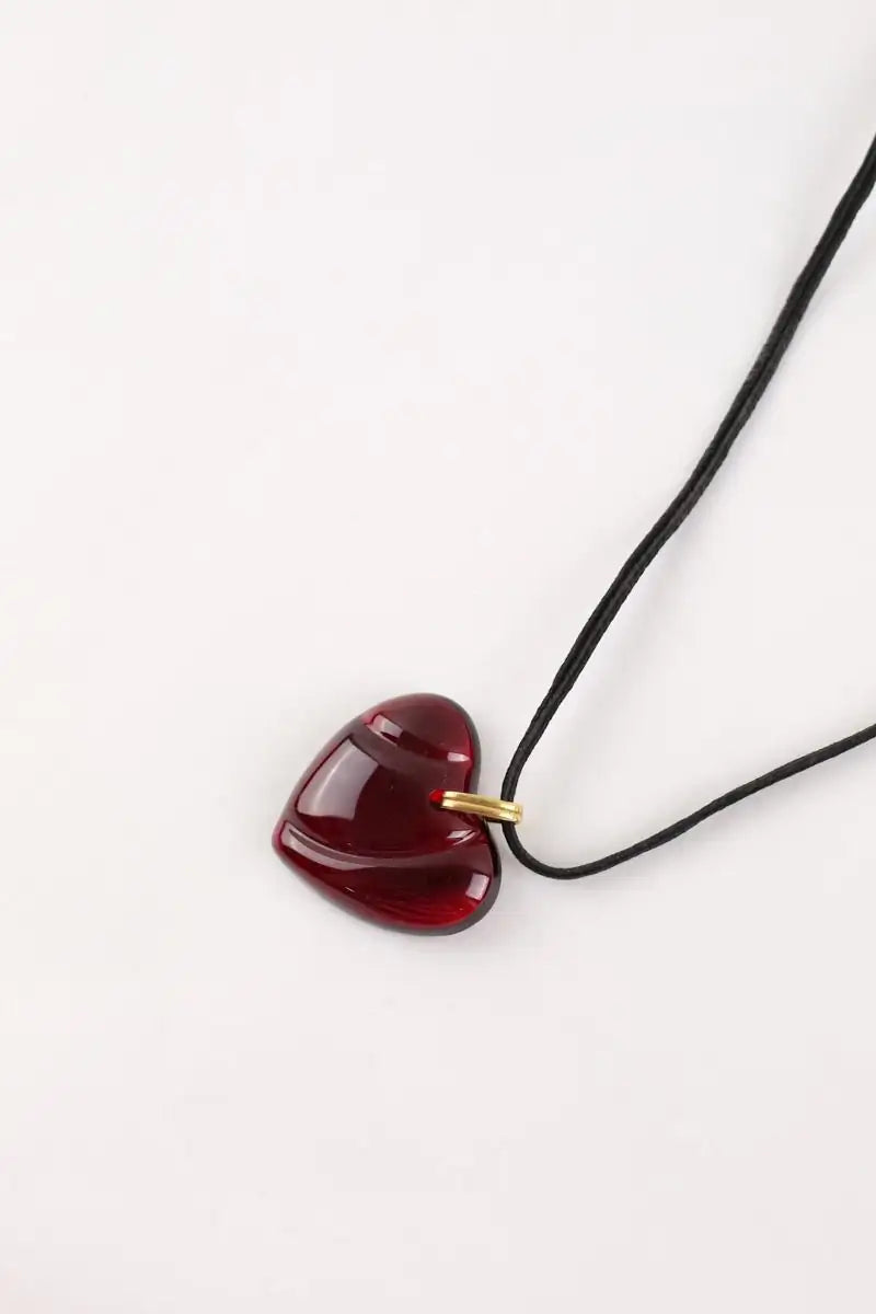 Collier Baccarat Coeur Amor Rouge en Cristal