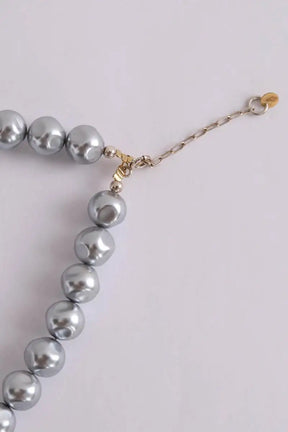 Collier perles de verre irrégulières  Luj Olga  Argent en Argent