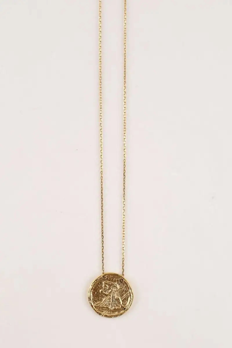Collier Sézane pendentif verseau Doré en Plaqué or