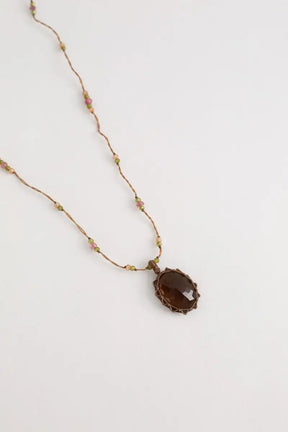 Collier Sharing Tibétain Sharing Corrundum Dark Multicolore en Tissu