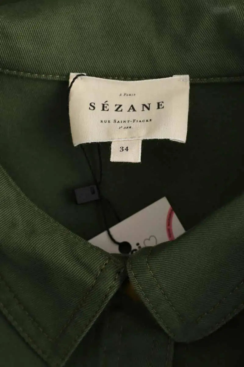 Combi-short Sézane Kaki en Coton