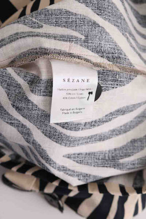 Combishort Sézane Soho zebre Ecru en Lin