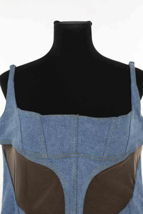 Corset Mugler Bleu en Coton