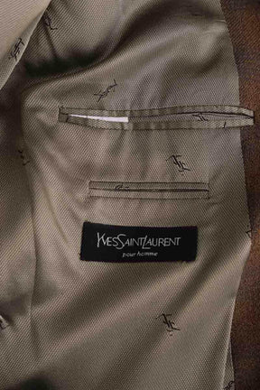 Costume Yves Saint Laurent Marron en Laine