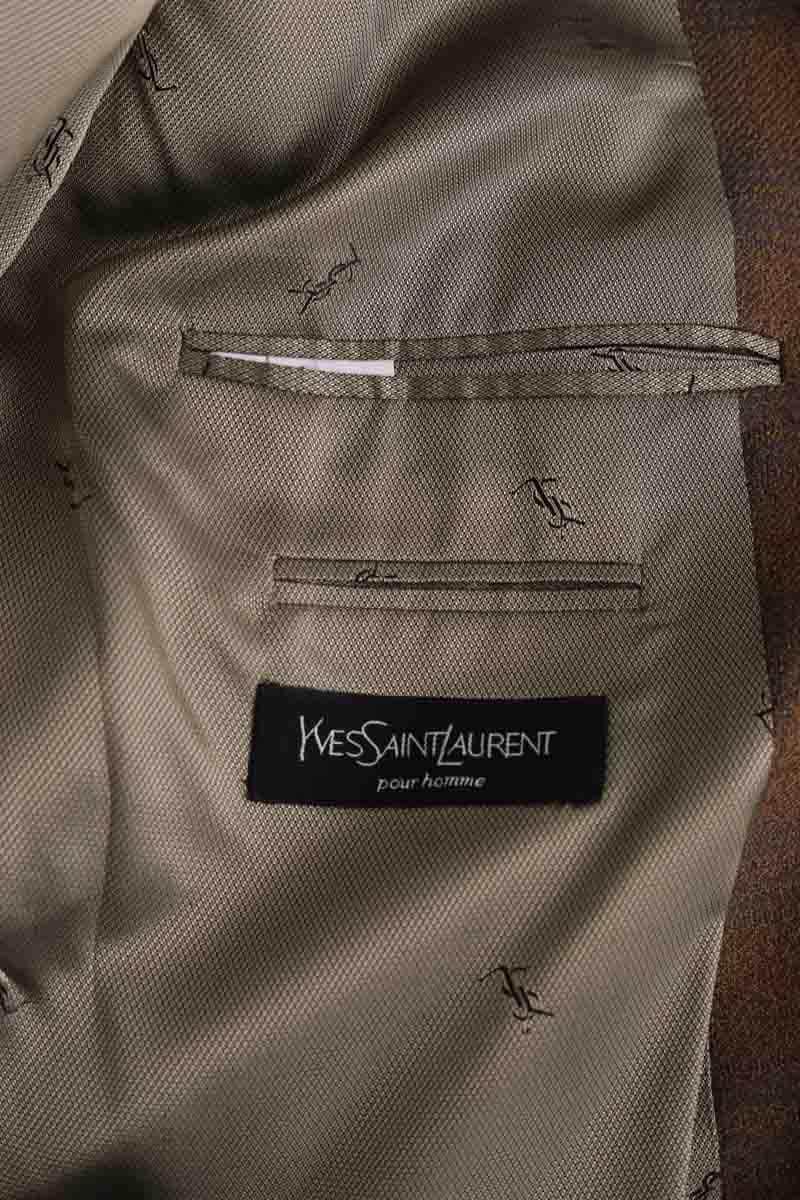 Costume Yves Saint Laurent Marron en Laine