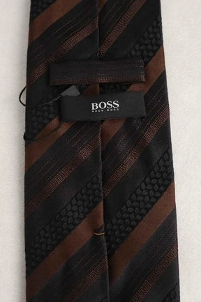 Cravate Boss Marron en Soie