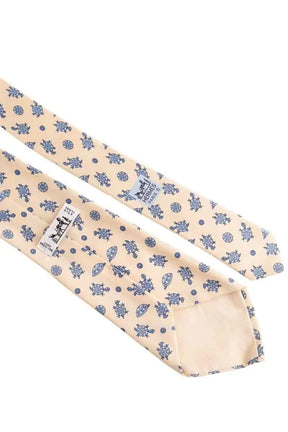 Cravate Hermès Beige en Soie