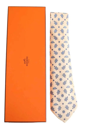 Cravate Hermès Beige en Soie