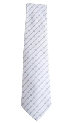Cravate Hermès Blanc en Soie - Seconde Main