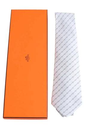 Cravate Hermès Blanc en Soie