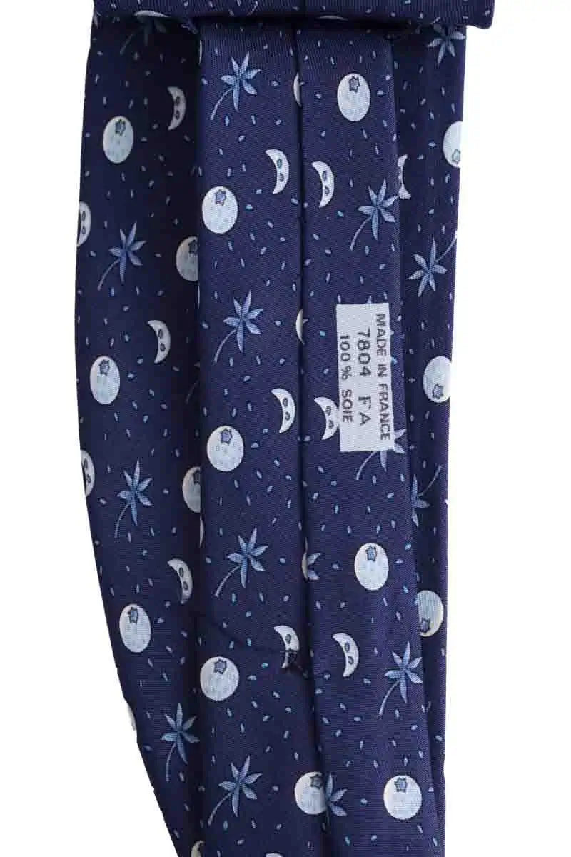 Cravate Hermès Bleu en Soie