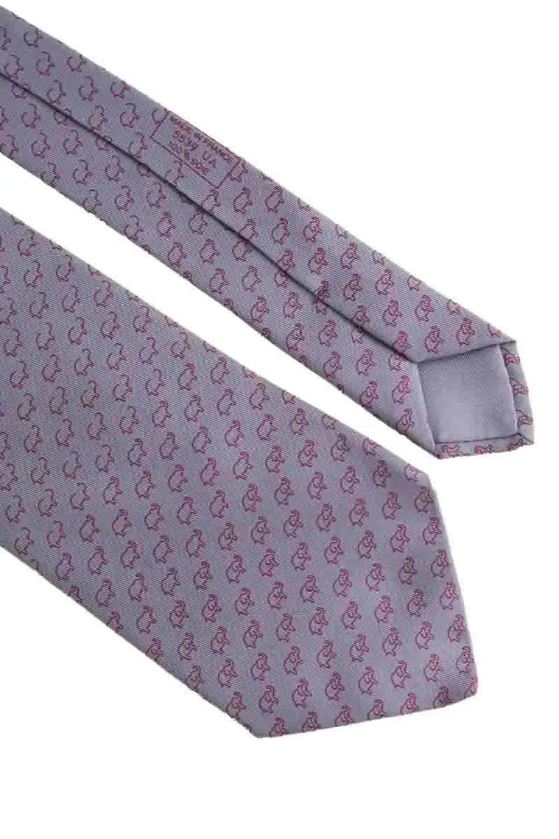Cravate Hermès Gris en Soie