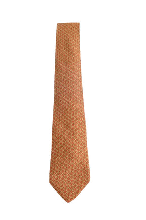 Cravate Hermès Orange en Soie - Seconde Main