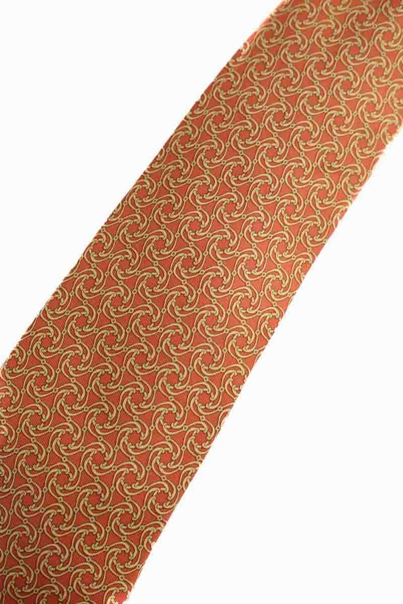 Cravate Hermès Orange en Soie