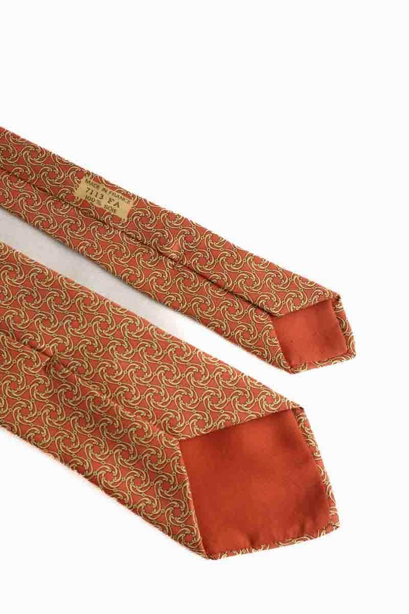 Cravate Hermès Orange en Soie