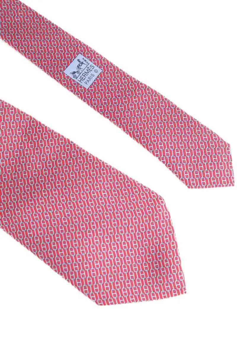 Cravate Hermès Rouge en Soie
