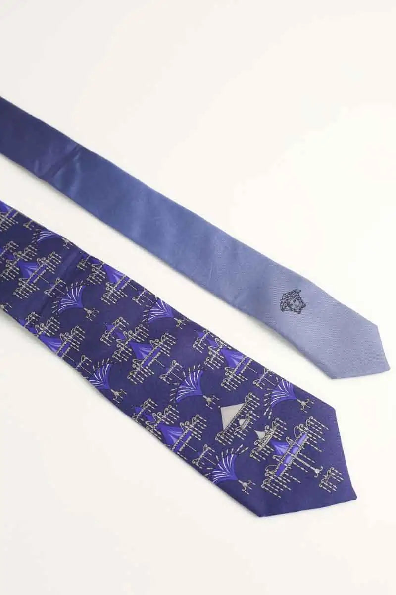 Cravate Versace Bleu en Soie