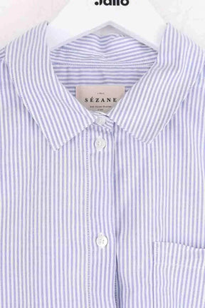 Chemise Sézane Tomboy Bleu en Coton