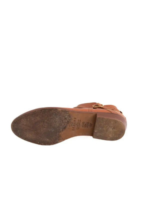 Boots à boucles Sézane Camel en Cuir