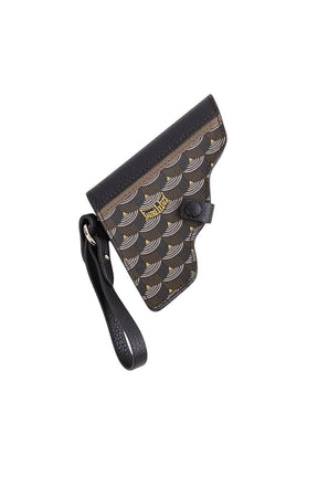 Miroir de poche en cuir Fauré Le Page  Marron