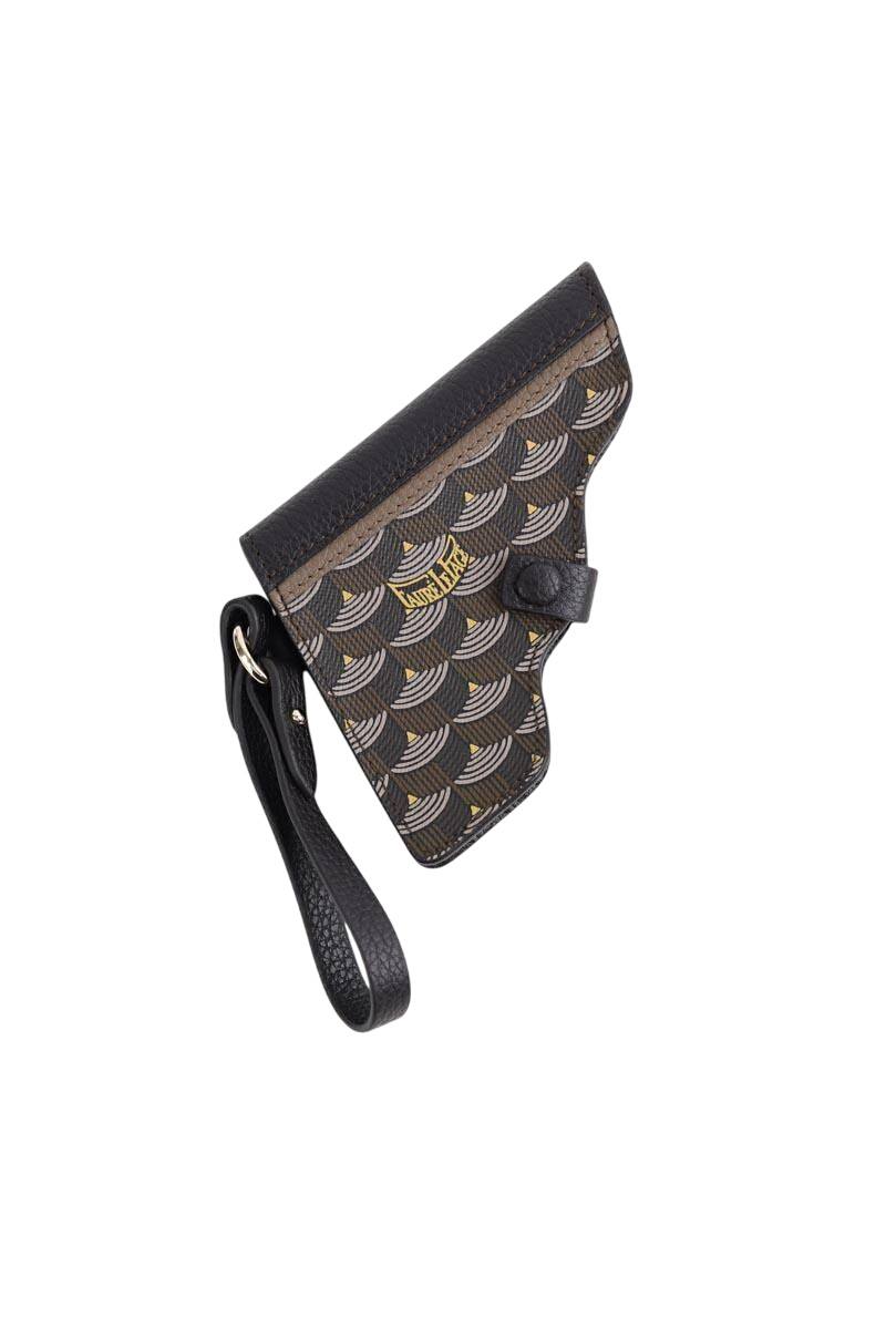 Miroir de poche en cuir Fauré Le Page  Marron